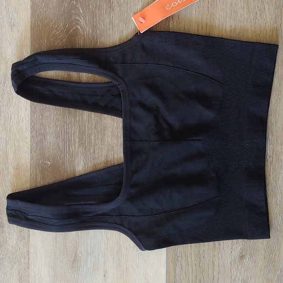 NWT Colsie Unpadded Sports Bra Tank Top Black Size S - Picture 1 of 8